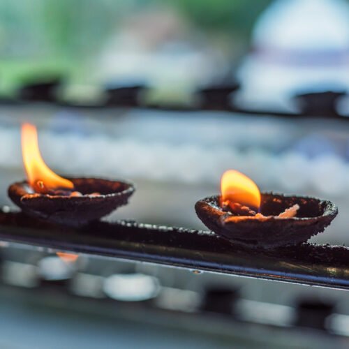 Coconut oil lamps in temple 2 Important Questions